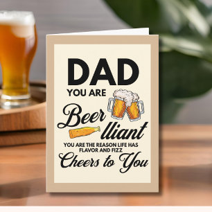 Funny Simple Dad You Are Beer-lliant Father's Day Card