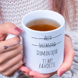 Funny Simple Favourite Child Names Mother's Day Mu Coffee Mug<br><div class="desc">Cute and funny favourite child minimalist modern design with names crossed out in simple modern handwritten font,  gift for mum or grandma for any occasion.</div>