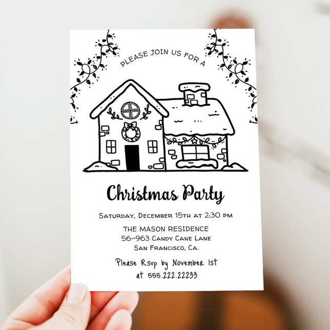 Funny Simple Gingerbread House Christmas Party Invitation (Creator Uploaded)