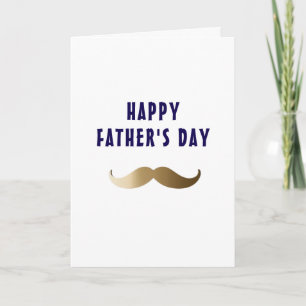 Funny Simple Moustache Happy Father's Day Card