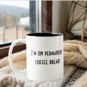 funny simple retirement  Two-Tone coffee mug