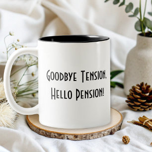 funny simple retirement  Two-Tone coffee mug