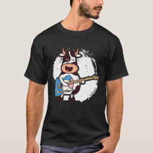 Funny Singer Cow Guitar Music Lovers  T-Shirt