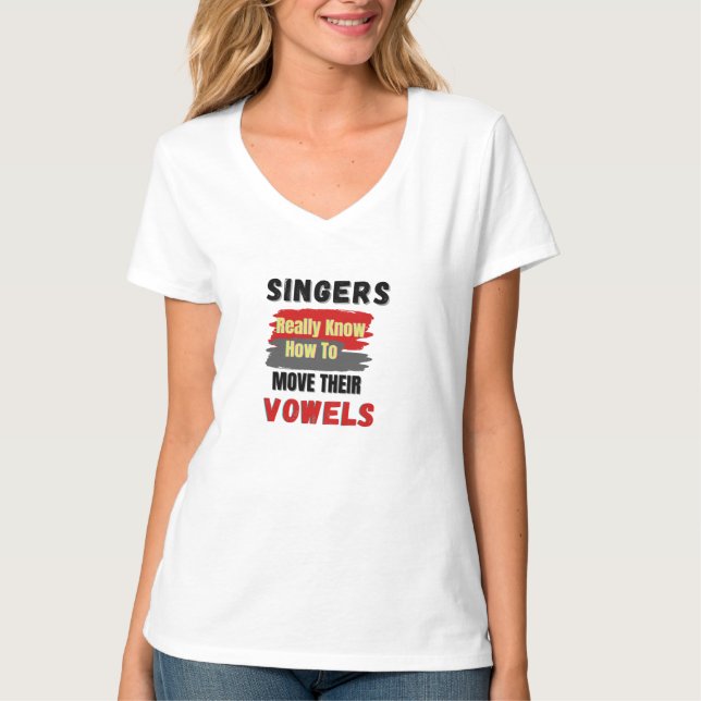 Funny Singers Vowel Movements T-Shirt (Front)