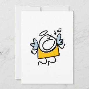 Funny singing angel holiday card