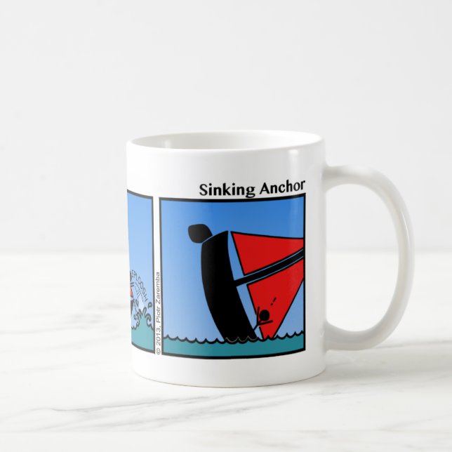 Funny Sinking Anchor Stickman Mug - 107 (Right)