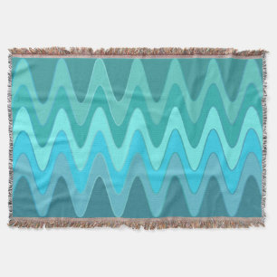Funny Sinus Waves Ocean blue + your idea Throw Blanket