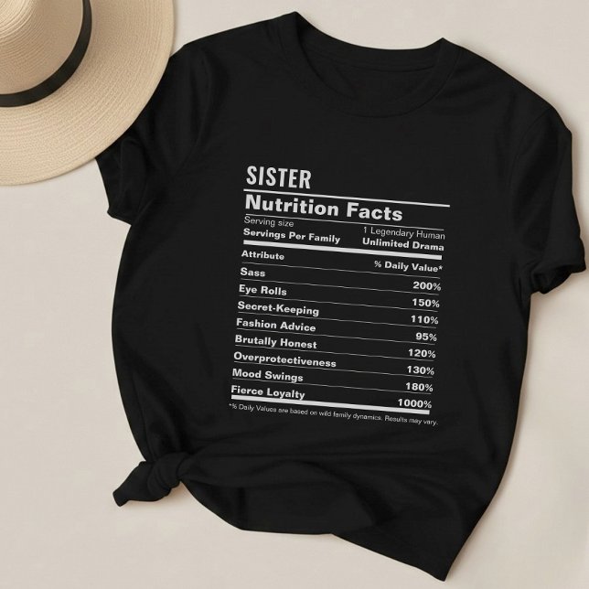 Funny Sister Appreciation Minimalist Black & White T-Shirt (Creator Uploaded)