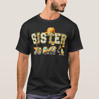 Funny Sister Construction Excavator Matching T-Shirt