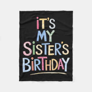 Funny Sisters Birthday Sketch Pencil Artist For Fleece Blanket