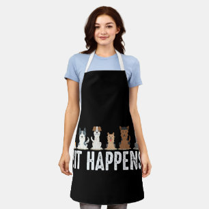 Funny Sit Happens Cool Sitting Dogs Apron