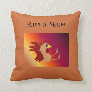 Funny Sitting Rooster - Rise and Shine Cushion
