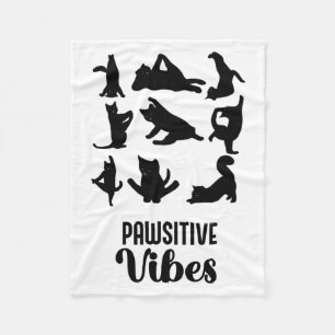 Funny Six Cats Yoga Sitions  Fleece Blanket