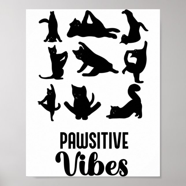 Funny Six Cats Yoga Sitions  Poster (Front)