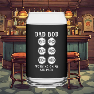 funny six pack Dad bod word art  Can Glass