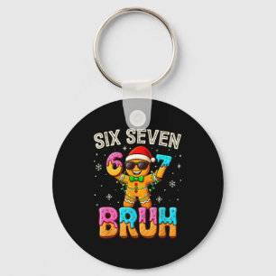 Funny Six Seven 67 Bruh Gingerbread 6 7 Meme Chris Key Ring