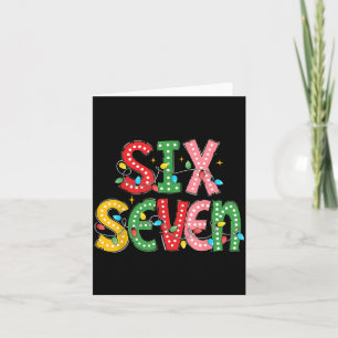 Funny Six Seven 67 Christmas Teacher Meme For Men  Card