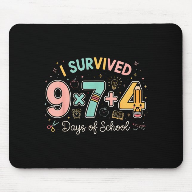 Funny Six Seven 67 Days Of School Meme Math Teache Mouse Mat (Front)