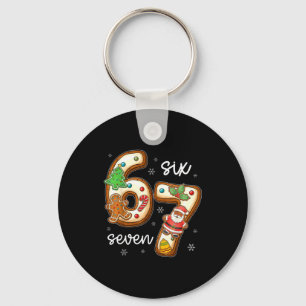 Funny Six Seven 67 Gingerbread Christmas Boys Xmas Key Ring
