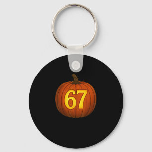 Funny Six Seven 67 Halloween Pumpkin Jackolantern Key Ring