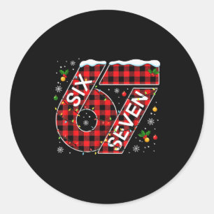 Funny Six Seven 67 Meme 67 Christmas Holiday Women Classic Round Sticker