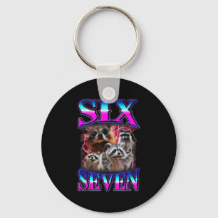 Funny Six Seven 67 Meme 67 Racoon Meme Bootleg Gra Key Ring