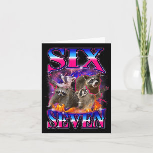 Funny Six Seven 67 Meme 67 Racoon Meme Bootleg Gra Thank You Card