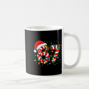 Funny Six Seven 67 Meme 6 7 Christmas Candy Cane B Coffee Mug
