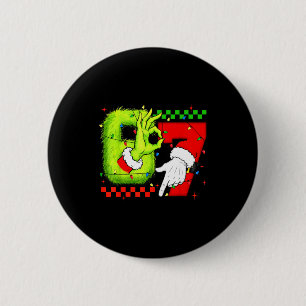 Funny Six Seven 67 Meme 6 7 Christmas Elf Hand Boy 6 Cm Round Badge