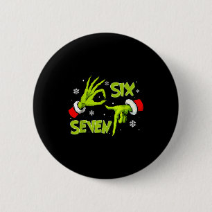 Funny Six Seven 67 Meme 6 7 Christmas Elf Hand Boy 6 Cm Round Badge