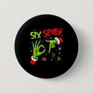 Funny Six Seven 67 Meme 6 7 Christmas Elf Hand Boy 6 Cm Round Badge