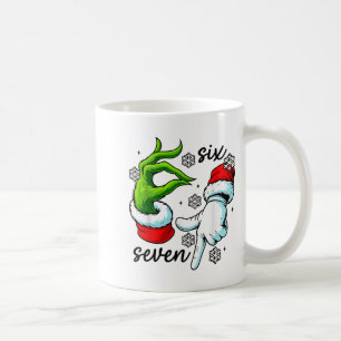Funny Six Seven 67 Meme 6 7 Christmas Elf Hand Boy Coffee Mug