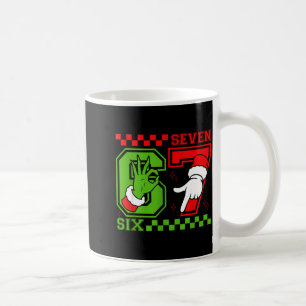 Funny Six Seven 67 Meme 6 7 Christmas Elf Hand Boy Coffee Mug