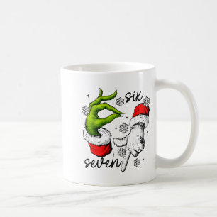 Funny Six Seven 67 Meme 6 7 Christmas Elf Hand Boy Coffee Mug
