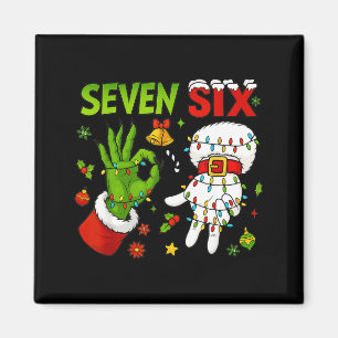 Funny Six Seven 67 Meme 6 7 Christmas Elf Hand Boy Magnet
