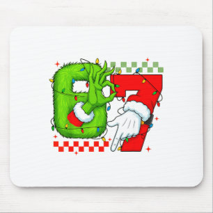 Funny Six Seven 67 Meme 6 7 Christmas Elf Hand Boy Mouse Mat