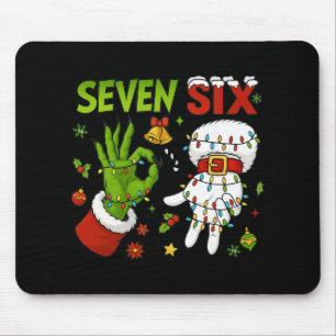 Funny Six Seven 67 Meme 6 7 Christmas Elf Hand Boy Mouse Mat