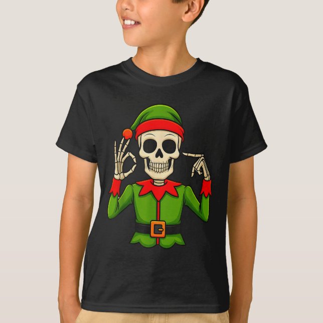 Funny Six Seven 67 Meme 6 7 Christmas Elf Hand Boy T-Shirt (Front)