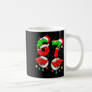 Funny Six Seven 67 Meme 6 7 Christmas Santa Hand B Coffee Mug