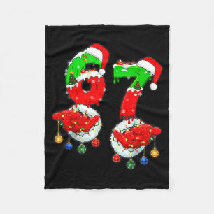Funny Six Seven 67 Meme 6 7 Christmas Santa Hand B Fleece Blanket