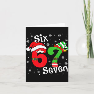 Funny Six Seven 67 Meme 6 7 Elf Santa Christmas Pa Card