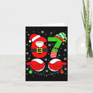 Funny Six Seven 67 Meme 6 7 Elf Santa Christmas Pa Card