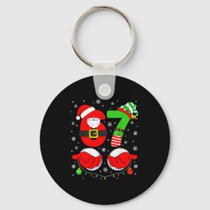 Funny Six Seven 67 Meme 6 7 Elf Santa Christmas Pa Key Ring