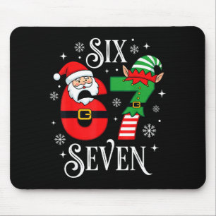 Funny Six Seven 67 Meme 6 7 Elf Santa Christmas Pa Mouse Mat