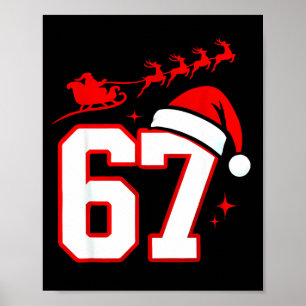 Funny Six Seven 67 Meme 6 7 Elf Santa Christmas Pa Poster