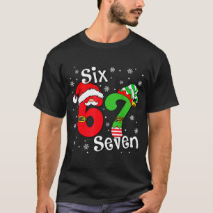 Funny Six Seven 67 Meme 6 7 Elf Santa Christmas Pa T-Shirt