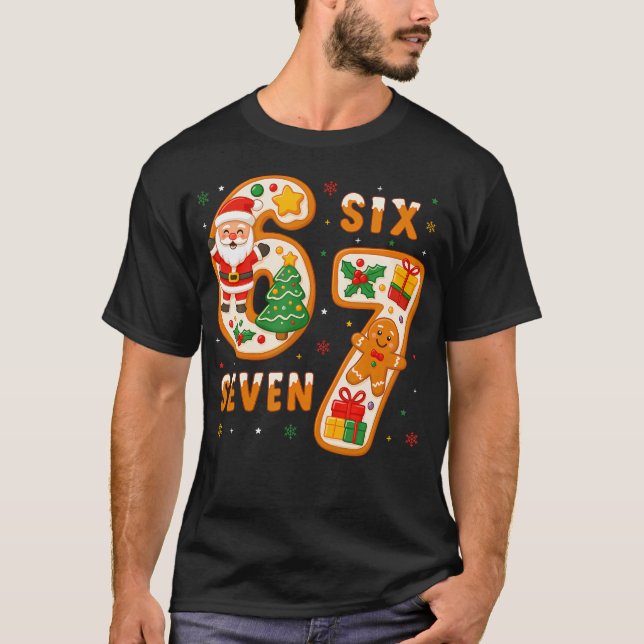Funny Six Seven 67 Meme 6 7 Santa Christmas 	s Kid T-Shirt (Front)