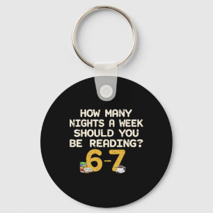 Funny Six Seven 67 Meme Book Lover Reading 6 7 Shi Key Ring