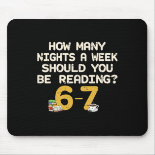Funny Six Seven 67 Meme Book Lover Reading 6 7 Shi Mouse Mat