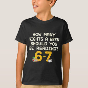 Funny Six Seven 67 Meme Book Lover Reading 6 7 Shi T-Shirt